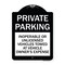 Signmission Private Parking Inoperable or Unlicensed Vehicles Towed at Vehicle Owners Expense, BW-1824-23256 A-DES-BW-1824-23256 - alternate 1